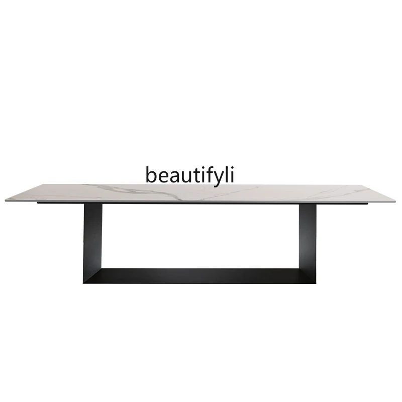 Italian light luxury rock slab dining table rectangular designer home high-end marble desk
Italian light luxury rock slab dining table rectangular designer home high-end marble desk