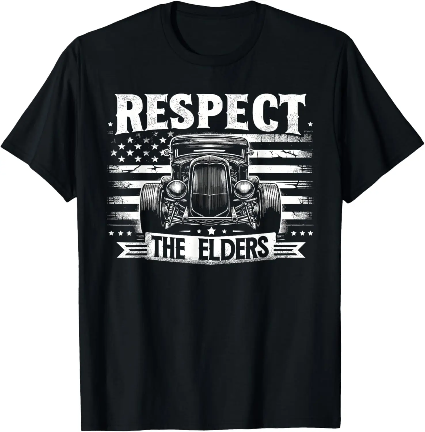 Hot Rod Grandpa, Respect The Elders, патриотическая футболка с автомобилем Rat Rod
Hot Rod Grandpa, Respect The Elders, патриотическая футболка с автомобилем Rat Rod
