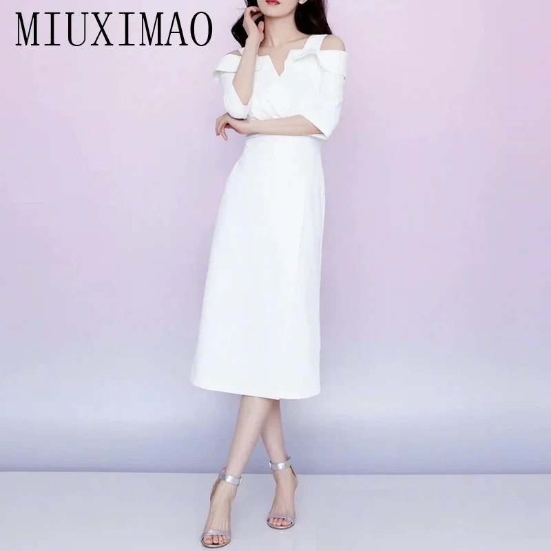 MIUXIMAO 2023 High Quality Spring&Summer Elegant Dress Elegant Set of Fashion Slip Solid Fashion Long Dress Women Vestide
MIUXIMAO 2023 High Quality Spring&Summer Elegant Dress Elegant Set of Fashion Slip Solid Fashion Long Dress Women Vestide