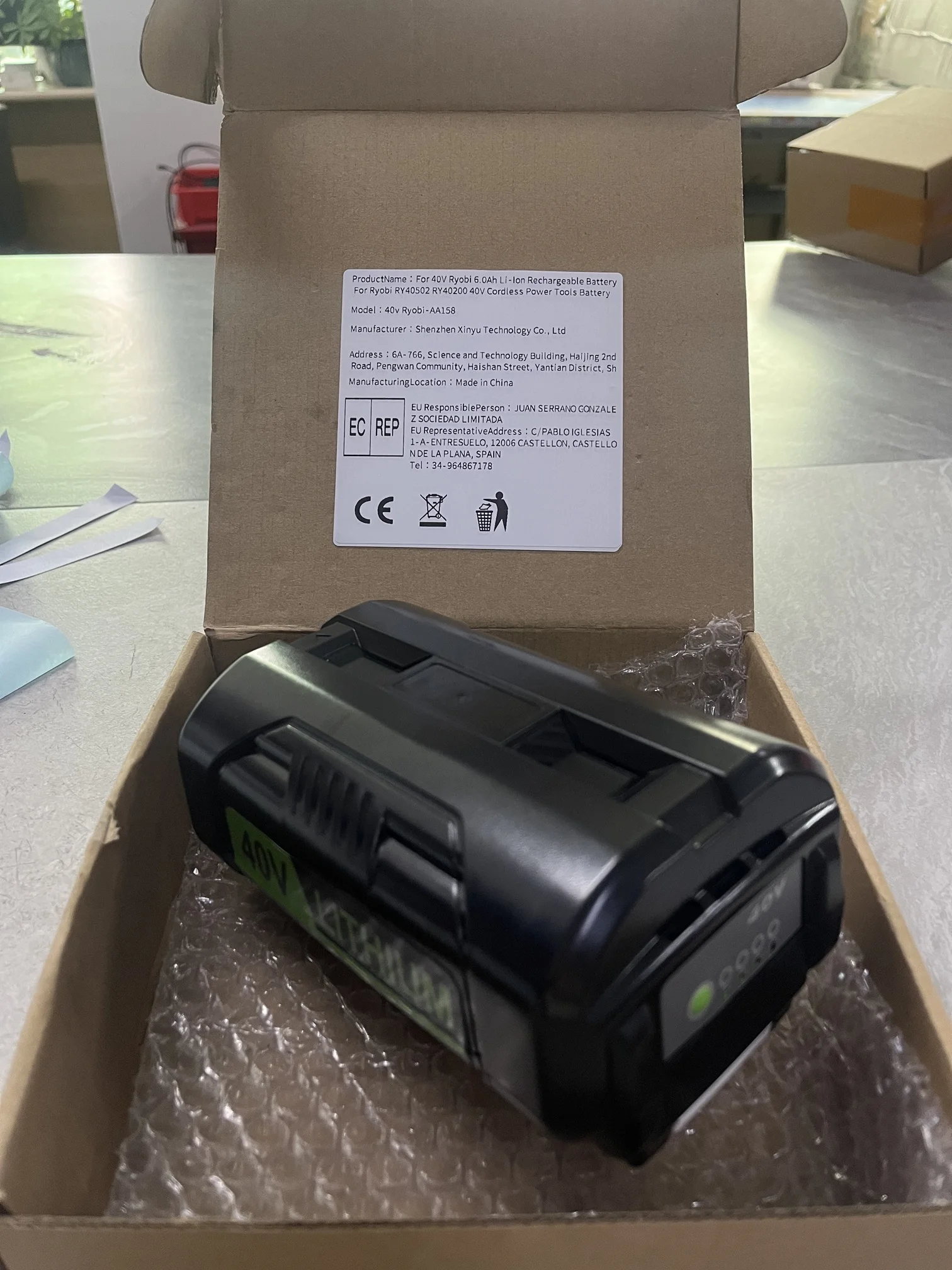 Литий-ионная аккумуляторная батарея Ryobi 40V6.0Ah для Ryobi RY40502 RY40200 40 В, аккумулятор для беспроводных электроинструментов OP4050 OP4026 OP40401
Литий-ионная аккумуляторная батарея Ryobi 40V6.0Ah для Ryobi RY40502 RY40200 40 В, аккумулятор для беспроводных электроинструментов OP4050 OP4026 OP40401
