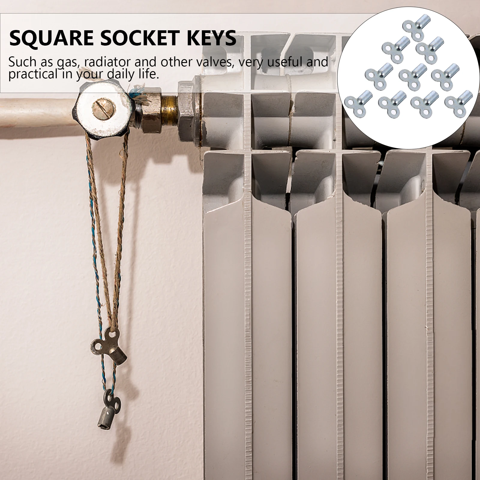 10 Pcs Zinc Alloy Radiator Key Square Socket Bleeding Wrench for Valve Air Plumbing Fireplace Pipe Silver Color
10 Pcs Zinc Alloy Radiator Key Square Socket Bleeding Wrench for Valve Air Plumbing Fireplace Pipe Silver Color