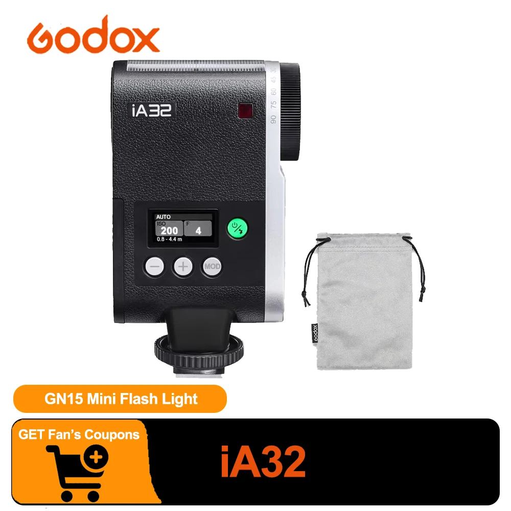 Godox iA32 GN15 Mini Flash Light 6200K CCT Hot Shoe On Camera Flash Light 2.5S Recycling Time for Photography Studio
Godox iA32 GN15 Mini Flash Light 6200K CCT Hot Shoe On Camera Flash Light 2.5S Recycling Time for Photography Studio
