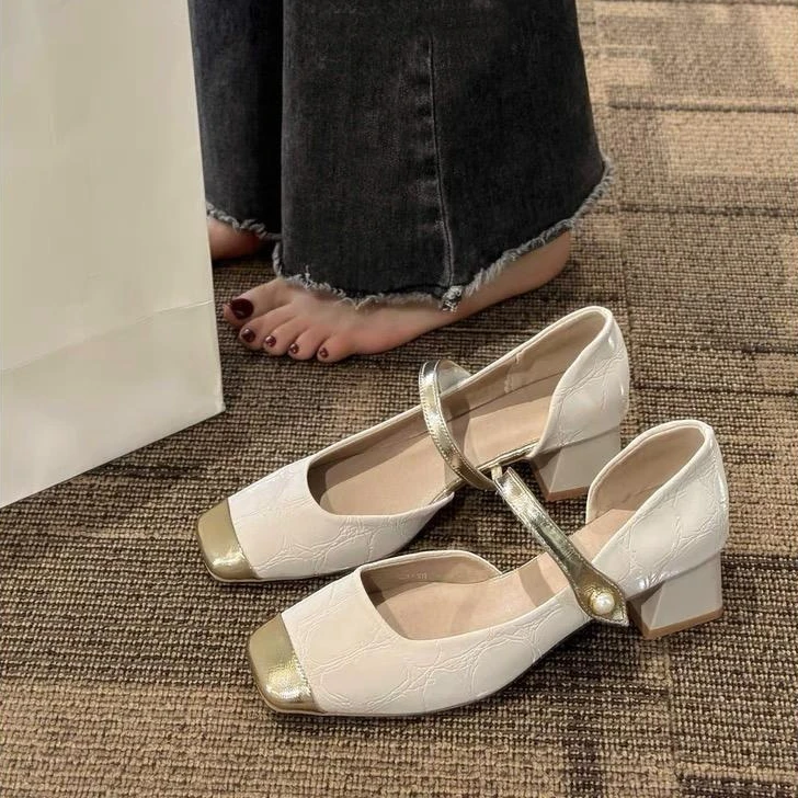 Luxury Designer for Lady Heel Mary Jane Shoe Elegant Vintage Lady Pumps Shoe Shallow Mouth Fad Single Shoe Zapatos De Mujer
Luxury Designer for Lady Heel Mary Jane Shoe Elegant Vintage Lady Pumps Shoe Shallow Mouth Fad Single Shoe Zapatos De Mujer