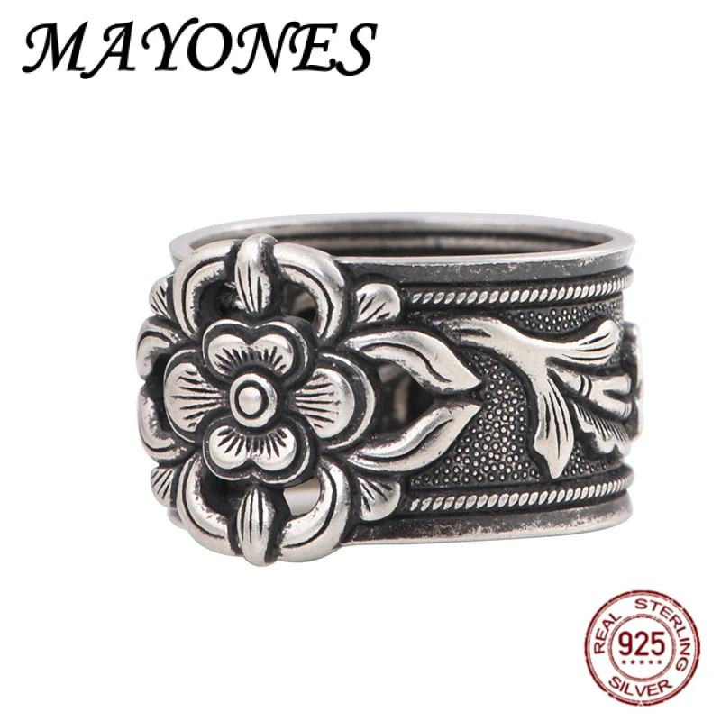 new 990 Foot silver Personalized Wide Relief Peony Flower Ring For Women Retro Thai Silver Fashion Lucky Jewelry Gift
new 990 Foot silver Personalized Wide Relief Peony Flower Ring For Women Retro Thai Silver Fashion Lucky Jewelry Gift