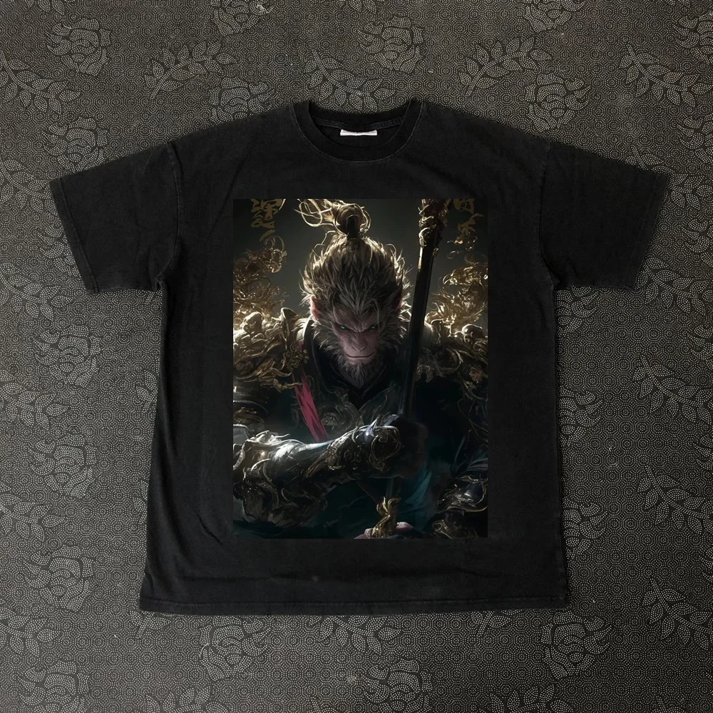 Yao888 Black Myth: Wu Kong Streetwear Graphics Printed Vintage Hip Hop Cotton Tee GameTops Tee Y2k Oversized T Shirt For Men
Yao888 Black Myth: Wu Kong Streetwear Graphics Printed Vintage Hip Hop Cotton Tee GameTops Tee Y2k Oversized T Shirt For Men