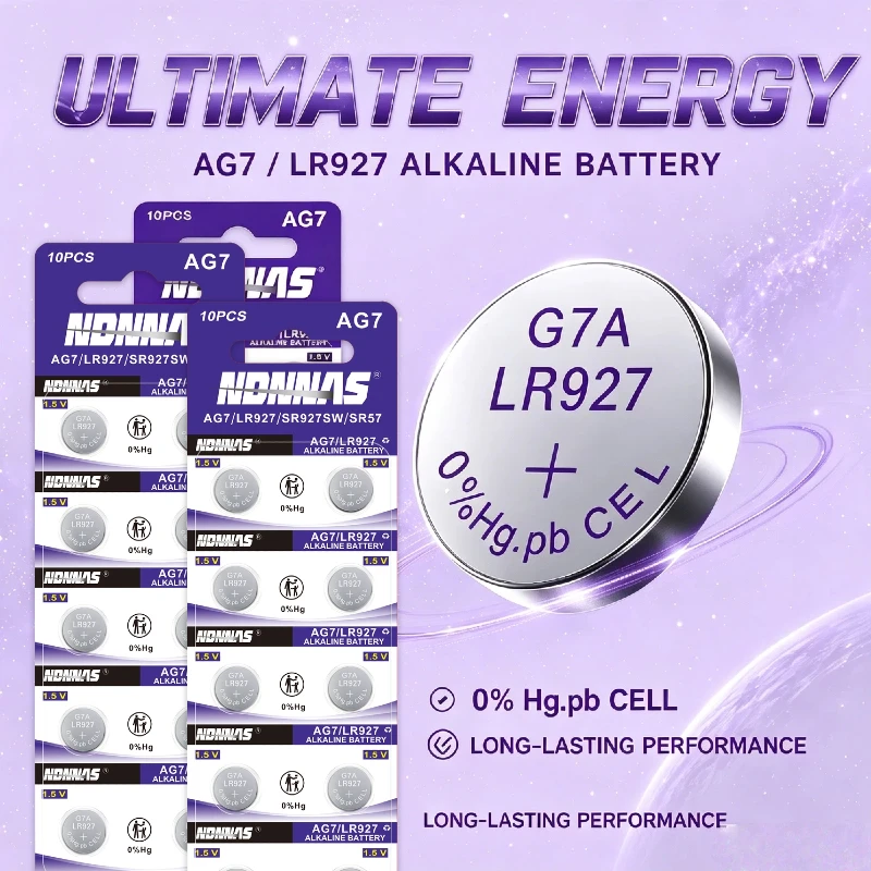 10PCS AG7 LR927 SR927SW SR57 1.5V Alkaline Button Cell Batteries 0% Hg Pb Free for Watch Calculator Toy Car Key Fob
10PCS AG7 LR927 SR927SW SR57 1.5V Alkaline Button Cell Batteries 0% Hg Pb Free for Watch Calculator Toy Car Key Fob