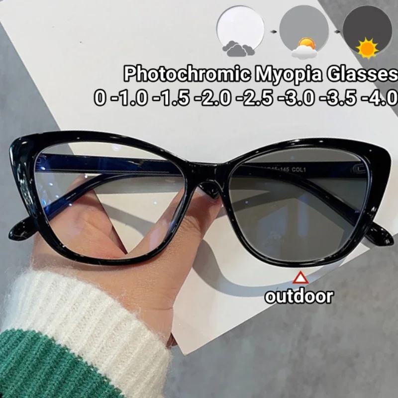 Ultra-light Color Change Near Sight Eyewear Cat Eye Myopia Photochromic Glasses for Women Men Fashion Eyeglasses Diopter
Ultra-light Color Change Near Sight Eyewear Cat Eye Myopia Photochromic Glasses for Women Men Fashion Eyeglasses Diopter