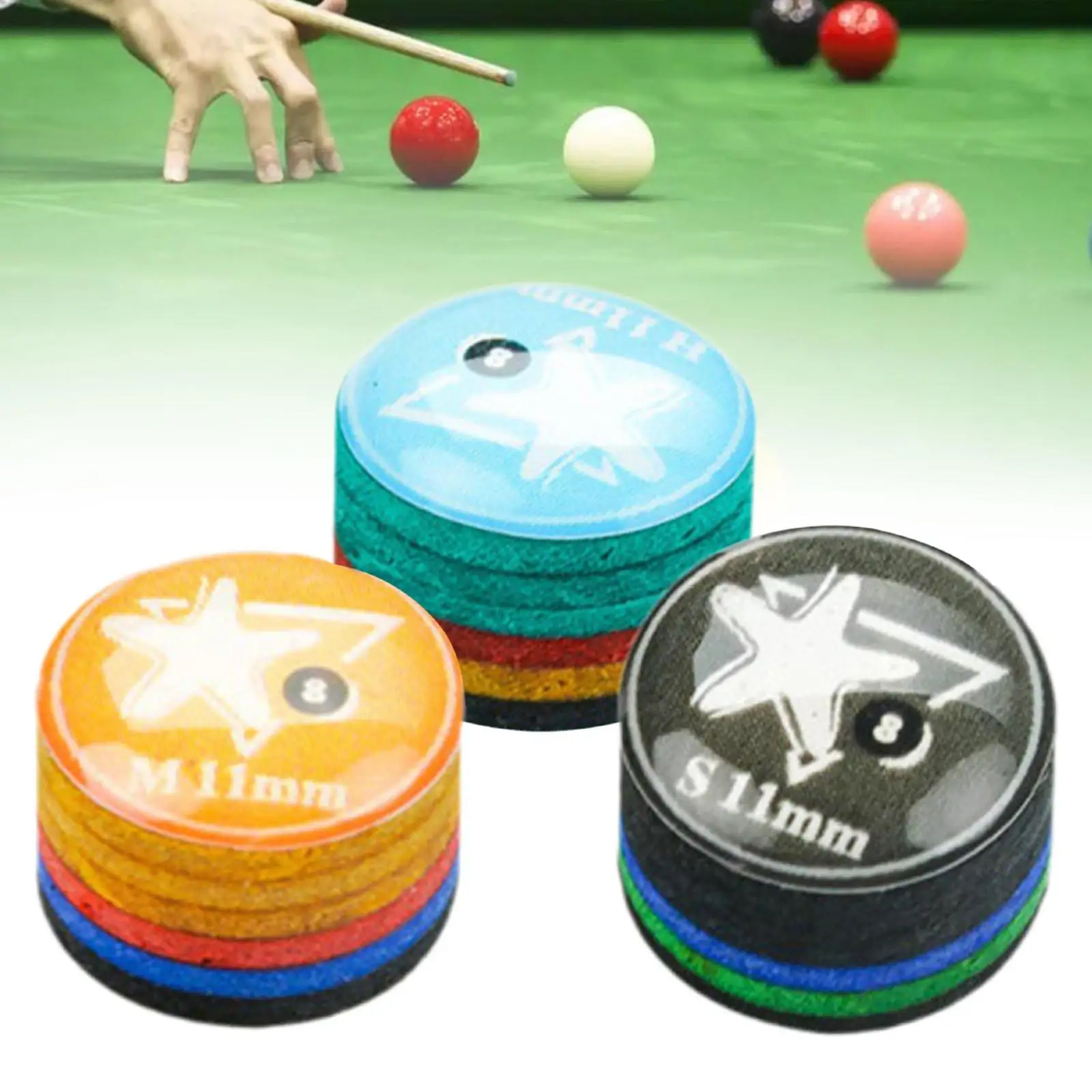 Colorful Billiards Stick Tip Multi Layer PU Leather Snooker Cue Head Accessory for Billiard Cue Repair
Colorful Billiards Stick Tip Multi Layer PU Leather Snooker Cue Head Accessory for Billiard Cue Repair