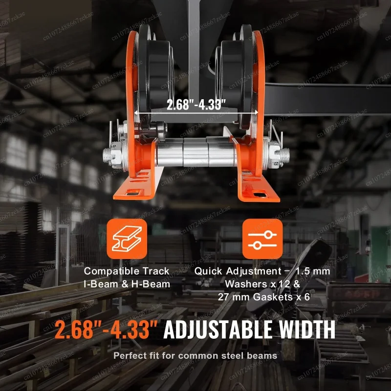 2200Lbs 0.5T 1T Push Beam Trolley Dual Wheel Hoist Trolley Fit PA200-PA500
2200Lbs 0.5T 1T Push Beam Trolley Dual Wheel Hoist Trolley Fit PA200-PA500