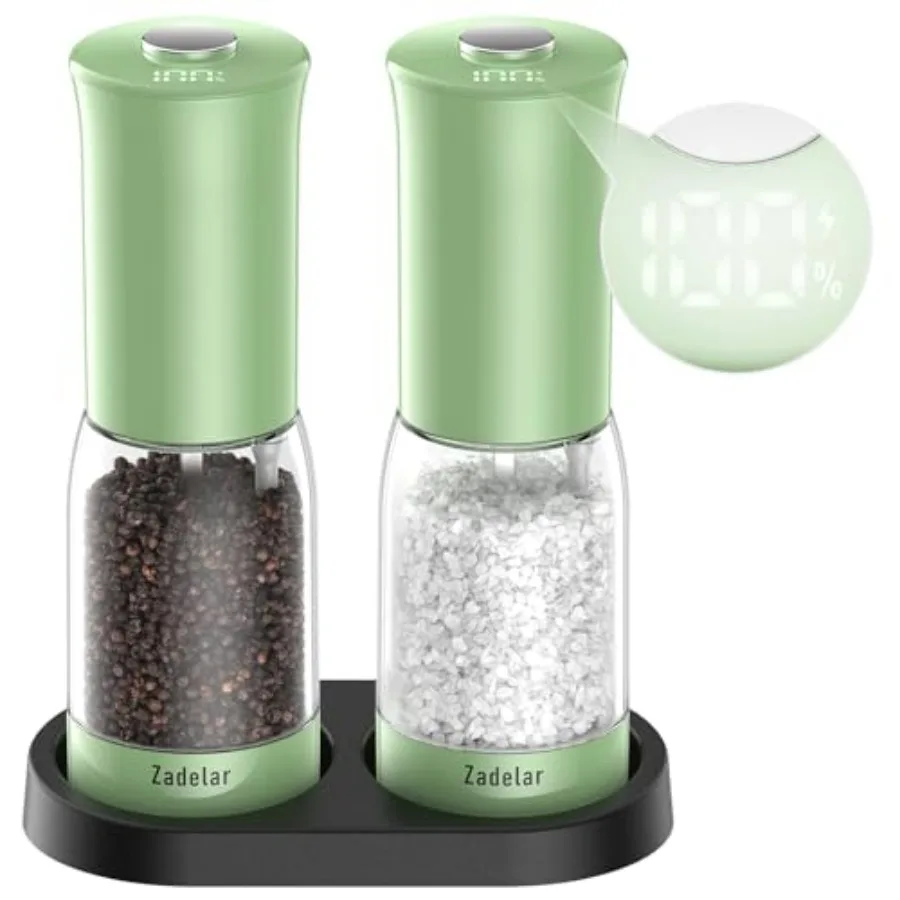 Electric Salt and Pepper Grinder Set with LED Power DisplayLarger Capacity Salt and Pepper Shakers Set Rechargeable Electric wi
Electric Salt and Pepper Grinder Set with LED Power DisplayLarger Capacity Salt and Pepper Shakers Set Rechargeable Electric wi