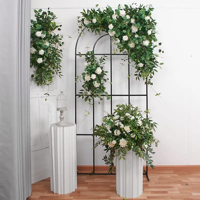 Custom series Pink Rose Peony Green leaf artificial mixed flower corner arch outdoor wedding background decoration stage setting
Custom series Pink Rose Peony Green leaf artificial mixed flower corner arch outdoor wedding background decoration stage setting