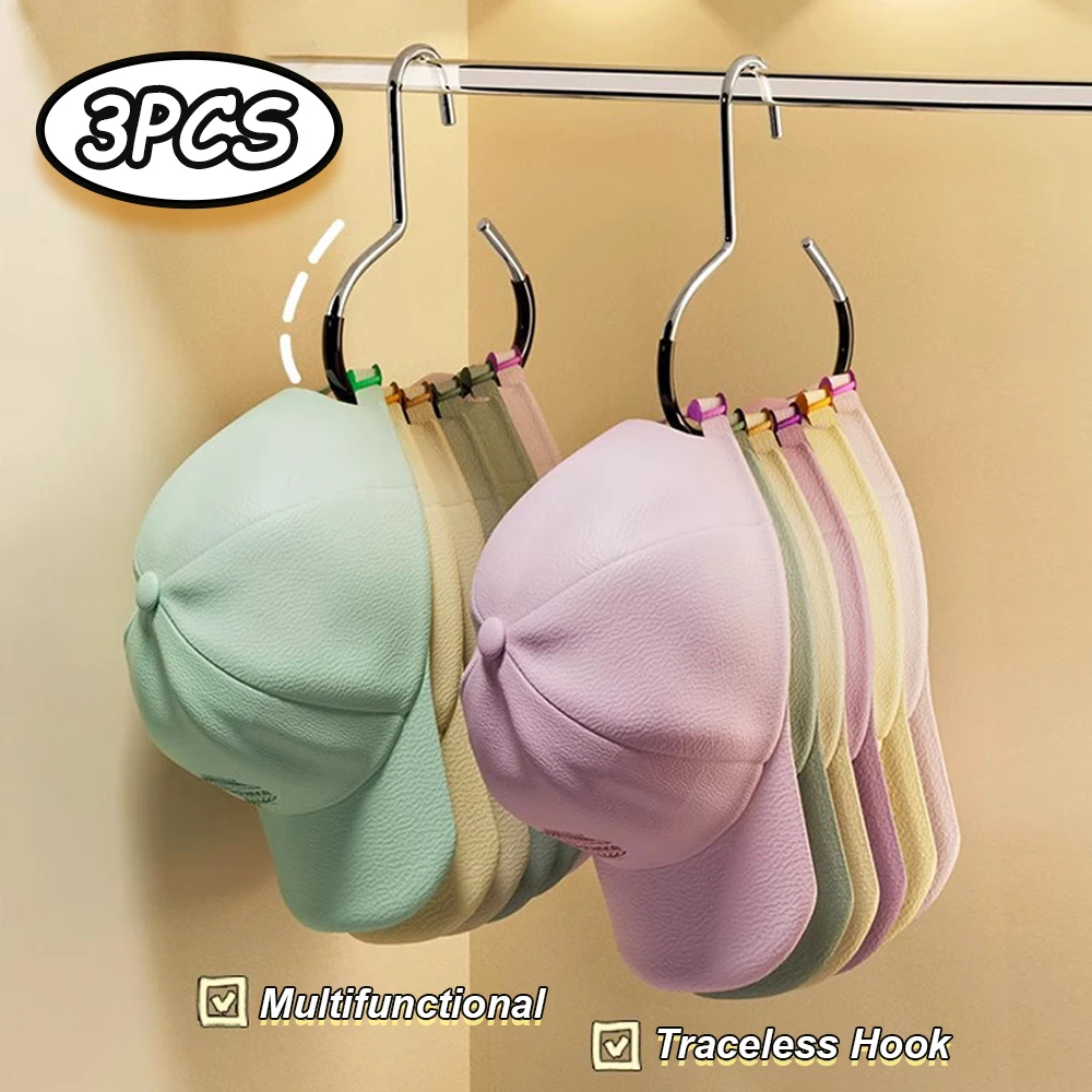 3PCS Multi-functional Circular Hat Storage Hooks, Baseball Cap/Scarf/Tie Wardrobe Anti-slip Seamless Hanging Rack
3PCS Multi-functional Circular Hat Storage Hooks, Baseball Cap/Scarf/Tie Wardrobe Anti-slip Seamless Hanging Rack