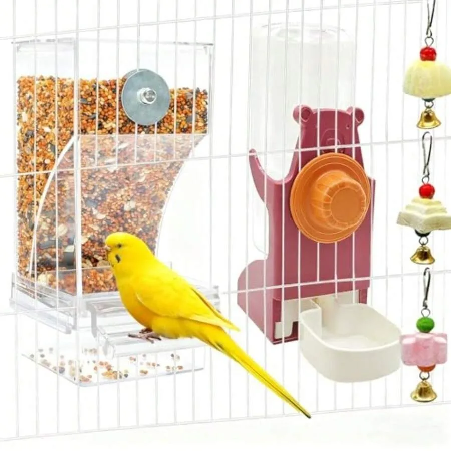 【New Arrival】Bird Cage Feeder Waterer Set, Automatic No-Spill Food Water Dispenser for Parakeets
【New Arrival】Bird Cage Feeder Waterer Set, Automatic No-Spill Food Water Dispenser for Parakeets