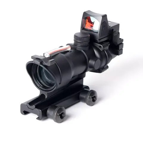 Adjustable 4X32 Red Dot 1x 4x Scope Riflescope Red Dot Sight Green Dot Tactical Scope Sight Etched for Glock Hunting