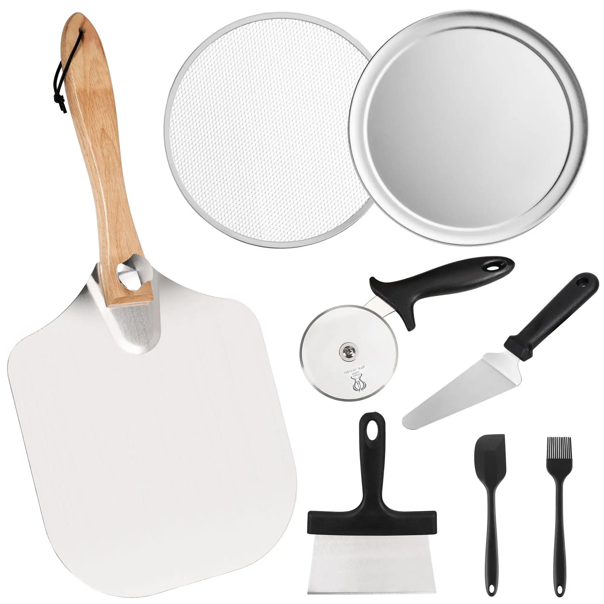 Aluminum Pizza Tool Set Baking Transfer Combines Pizza Shovel Baking Shovel Multi Function Kitchen Utensils Pizza Making
Aluminum Pizza Tool Set Baking Transfer Combines Pizza Shovel Baking Shovel Multi Function Kitchen Utensils Pizza Making