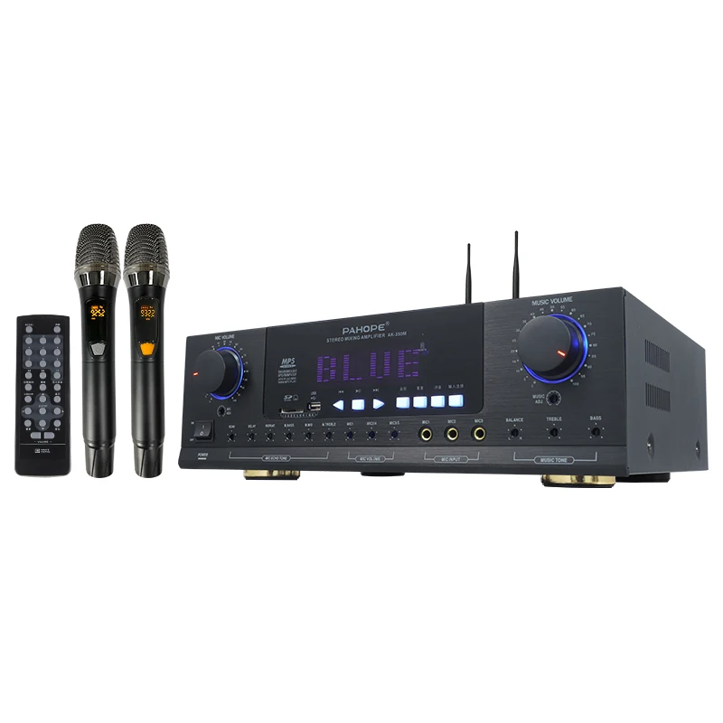 Home KTV Karaoke Power Amplifier with DSP 2.0 Channel Audio Receiver Wireless Microphone Supports USB Function-Metal Bt
Home KTV Karaoke Power Amplifier with DSP 2.0 Channel Audio Receiver Wireless Microphone Supports USB Function-Metal Bt
