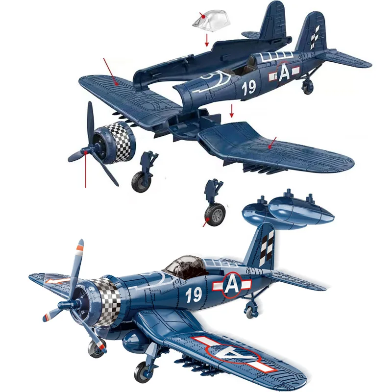 Vought F4u Corsair American Retro Fighter Aircraft Model Plane Building Toy Block Set - Educational Construction Kit for Kids
Vought F4u Corsair American Retro Fighter Aircraft Model Plane Building Toy Block Set - Educational Construction Kit for Kids