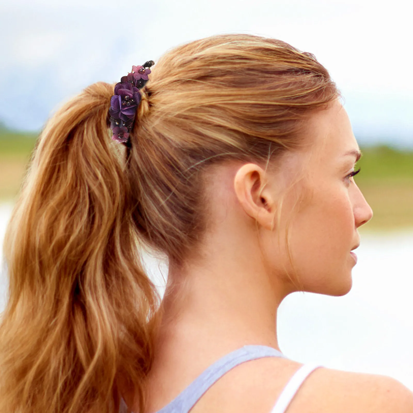 1Pcs Purple Flower Hair Clip Banana Style Resin Ponytail Holder Long Hair Clip Secure Hold for Work Party Beach Updo Hairstyle
1Pcs Purple Flower Hair Clip Banana Style Resin Ponytail Holder Long Hair Clip Secure Hold for Work Party Beach Updo Hairstyle