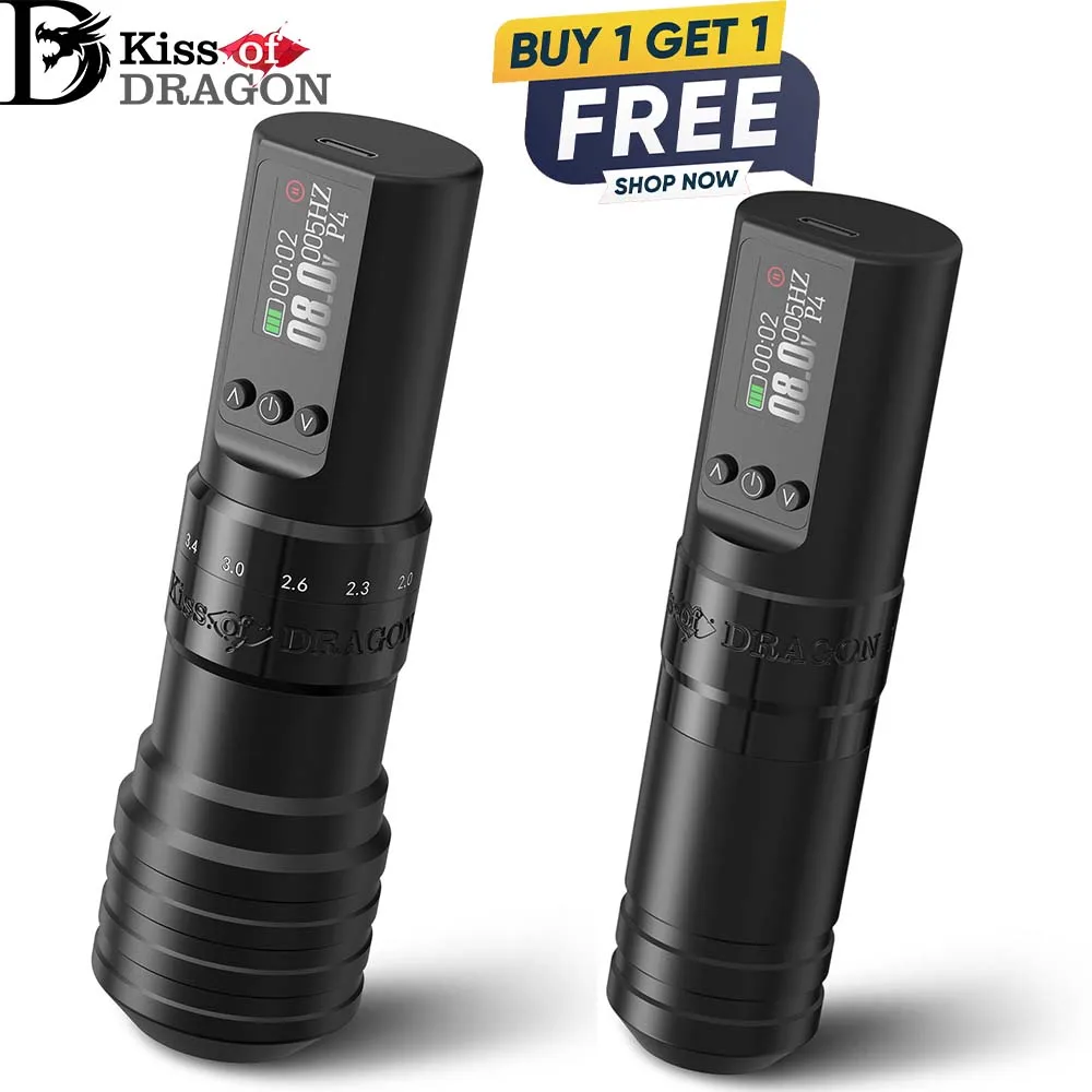 Kiss of Dragon Wireless Tattoo Machine Rotary Tattoo Pen Adjustable Stroke 1600mAh Battery Pen Buy 1 Get 1 FREE!
Kiss of Dragon Wireless Tattoo Machine Rotary Tattoo Pen Adjustable Stroke 1600mAh Battery Pen Buy 1 Get 1 FREE!