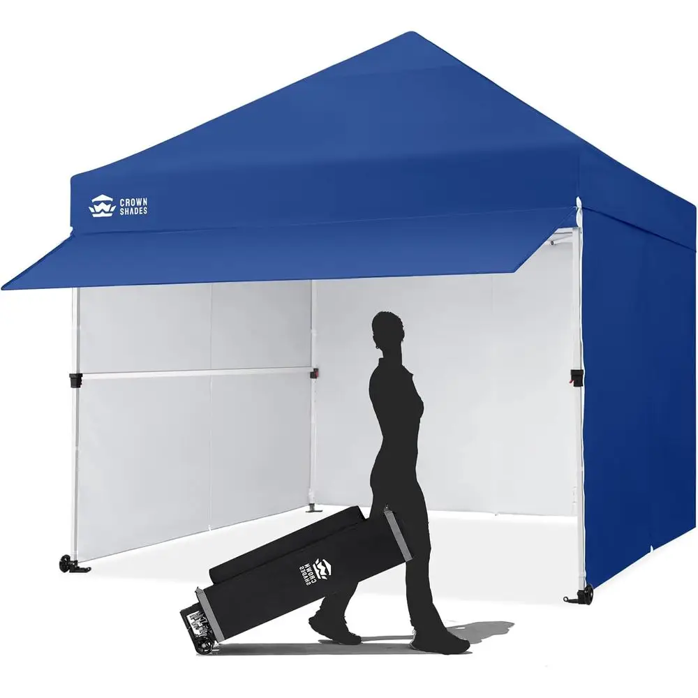 10x10 Outdoor Event Tent with 4 Sidewalls, Extended Awning, Wheels, Sandbags, Adjustable Heights, Blue
10x10 Outdoor Event Tent with 4 Sidewalls, Extended Awning, Wheels, Sandbags, Adjustable Heights, Blue