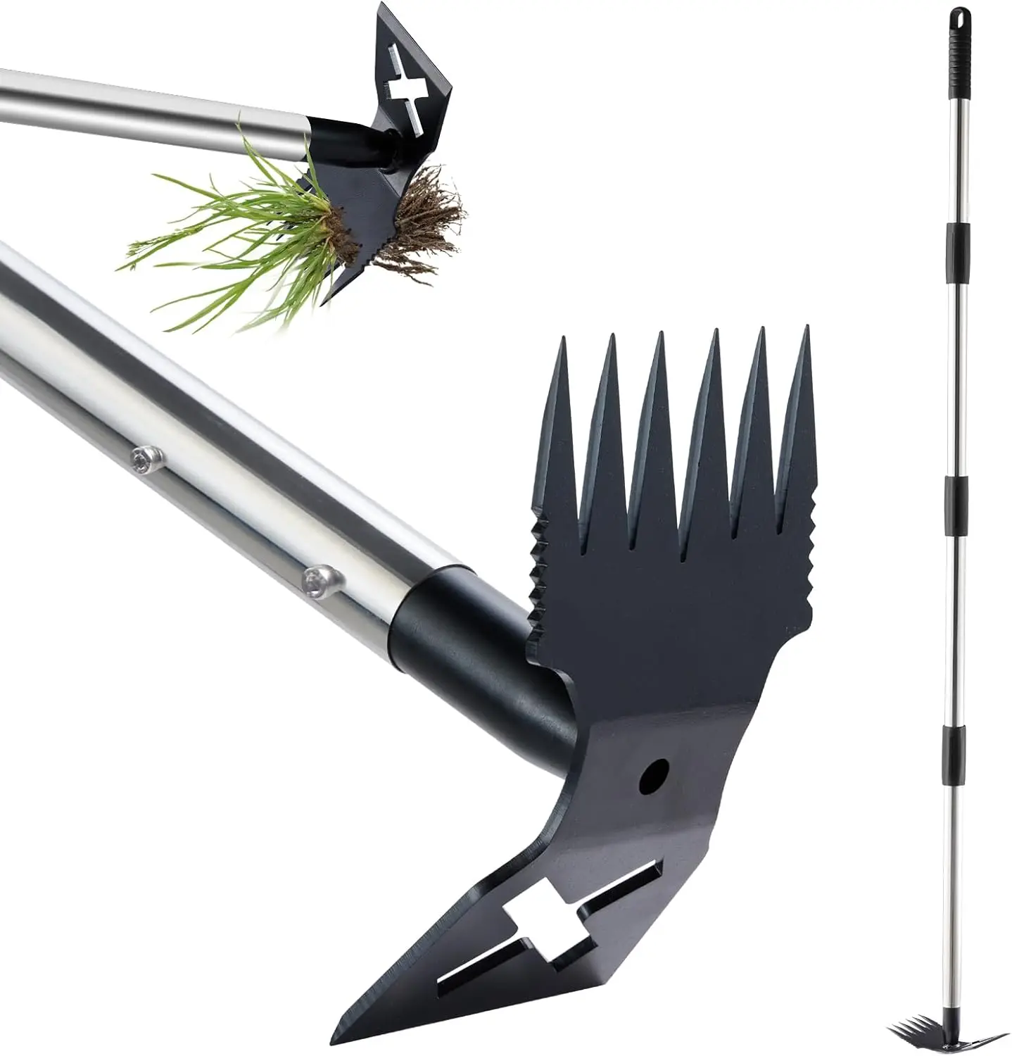 60" Weed Puller Tool, 2 in 1 Weed Remover with Long Handle, Heavy Duty Garden Hoe and Rake for Lawn Weeding
60" Weed Puller Tool, 2 in 1 Weed Remover with Long Handle, Heavy Duty Garden Hoe and Rake for Lawn Weeding