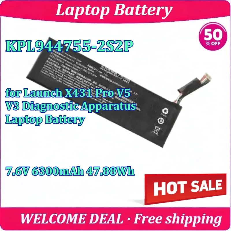 New KPL944755-2S2P Battery for Launch X431 Pro V5 V3 Diagnostic Apparatus Laptop Battery 7.6V 6300mAh 47.88Wh
New KPL944755-2S2P Battery for Launch X431 Pro V5 V3 Diagnostic Apparatus Laptop Battery 7.6V 6300mAh 47.88Wh