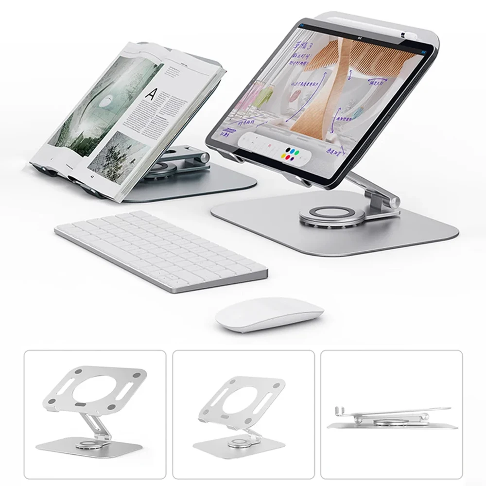 Aluminum Tablet Stand Adjustable Swivel for iPad Pro with 360 Rotating Base Foldable Desktop Stand Holder Compatible All Tablet
Aluminum Tablet Stand Adjustable Swivel for iPad Pro with 360 Rotating Base Foldable Desktop Stand Holder Compatible All Tablet