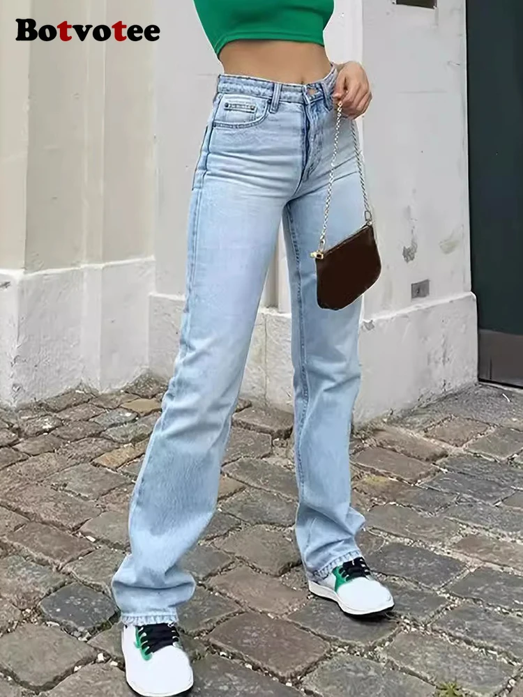 Botvotee High Waisted Straight Jeans for Women Streetwear Casual Light Blue Denim Pants Slim Fit Elastic Jeans Woman
Botvotee High Waisted Straight Jeans for Women Streetwear Casual Light Blue Denim Pants Slim Fit Elastic Jeans Woman