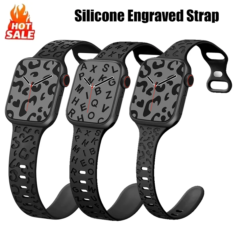 Silicone Engraved Strap for Apple Watch 44mm Band 41mm 40mm 42mm 46mm 49mm 45 Correa Soft Bracelet for Iwatch S10 9 7 8 Se Ultra
Silicone Engraved Strap for Apple Watch 44mm Band 41mm 40mm 42mm 46mm 49mm 45 Correa Soft Bracelet for Iwatch S10 9 7 8 Se Ultra