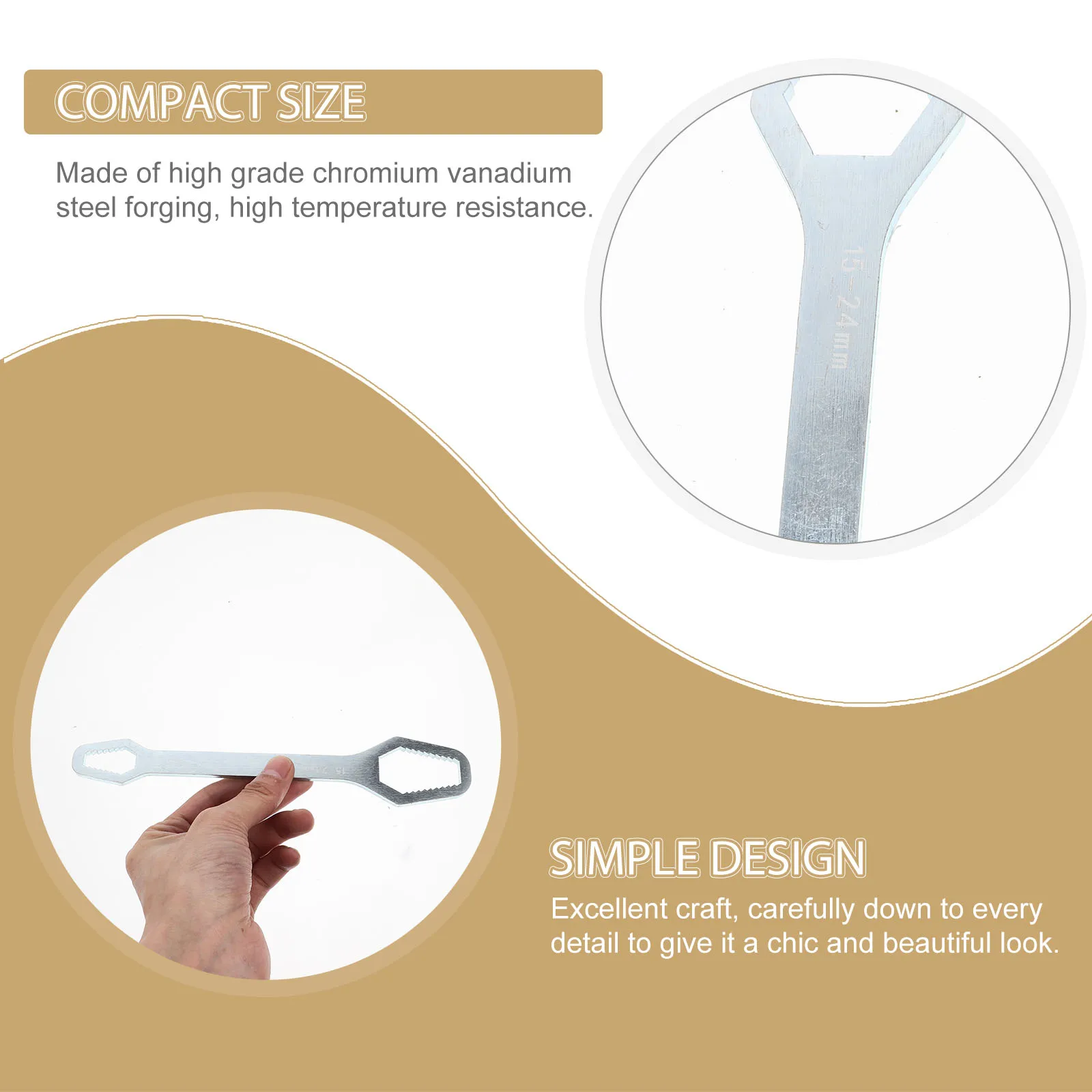 Universal Wrench 8-24mm Chrome Vanadium Steel Multi-function Tool Long Shape High Temperature Lever Principle Home
Universal Wrench 8-24mm Chrome Vanadium Steel Multi-function Tool Long Shape High Temperature Lever Principle Home