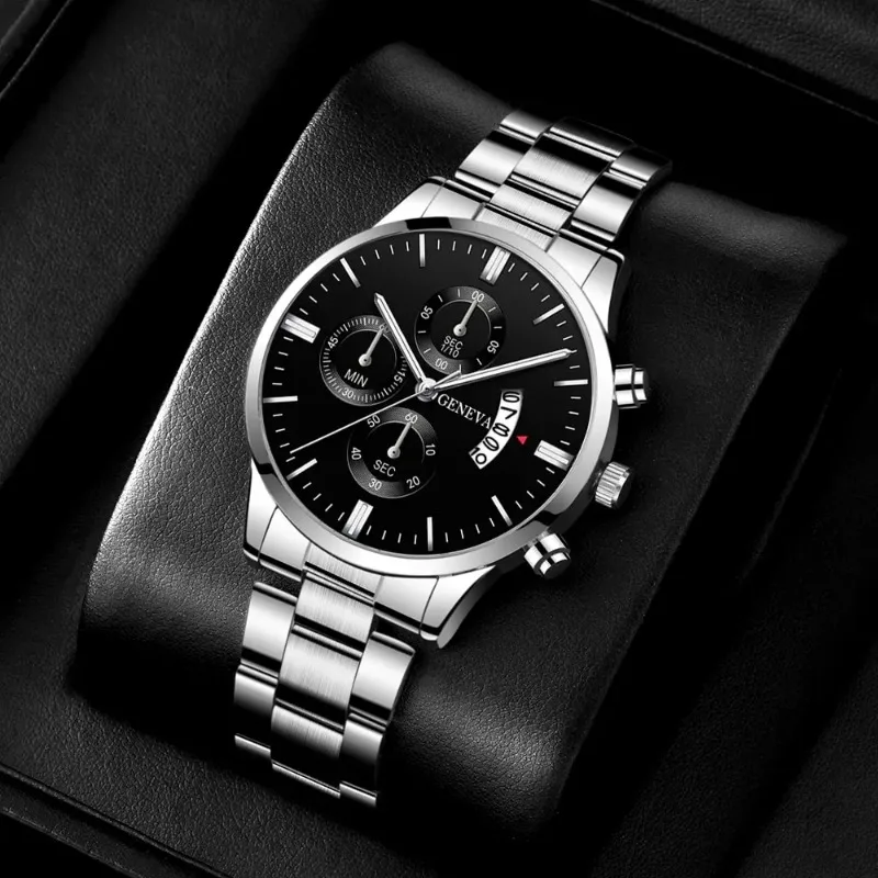 Fashion Mens Watches Luxury Silver Stainless Steel Quartz Wrist Watch Man Business Watch for Men Calendar Clock Reloj Hombre
Fashion Mens Watches Luxury Silver Stainless Steel Quartz Wrist Watch Man Business Watch for Men Calendar Clock Reloj Hombre