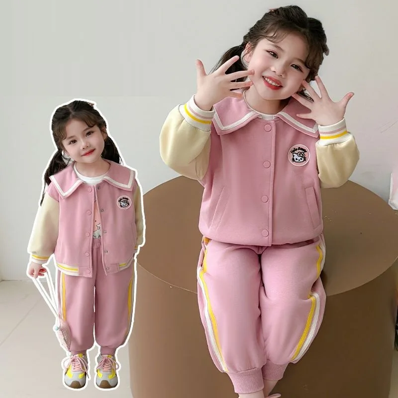 Sanrio Hello Kitty Coat Pants 2-Piece Set Girl Navy Collar Tops Sweatpants Child Spring Autumn Kawaii Fashion Casual Clothing
Sanrio Hello Kitty Coat Pants 2-Piece Set Girl Navy Collar Tops Sweatpants Child Spring Autumn Kawaii Fashion Casual Clothing
