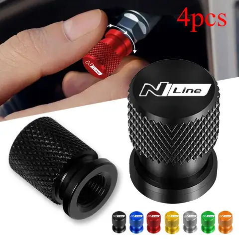 Car Wheel Tire Valve Caps Tyre Stem Covers Airdust Waterproof For Hyundai N LINE i30 i20 Sonata Tucson Elantra Auto Accessories