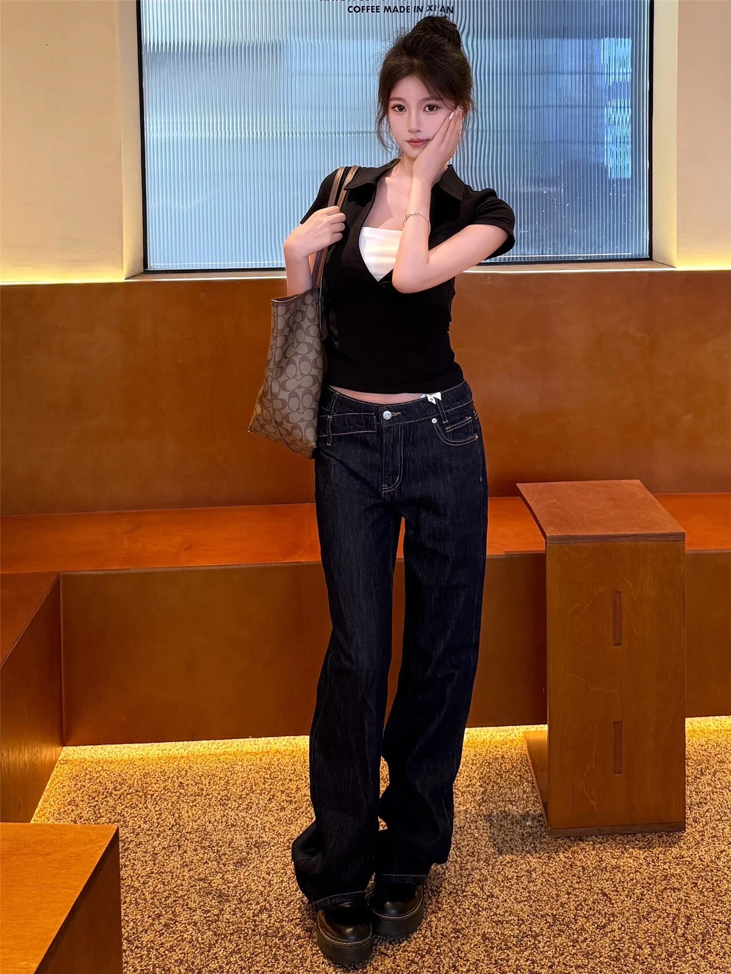 Retro Low Waist Straight Leg Jeans Women's Summer Loose Slimming Tall Extended Wide Leg Pants Hot Girl Style Original Bull Color
Retro Low Waist Straight Leg Jeans Women's Summer Loose Slimming Tall Extended Wide Leg Pants Hot Girl Style Original Bull Color