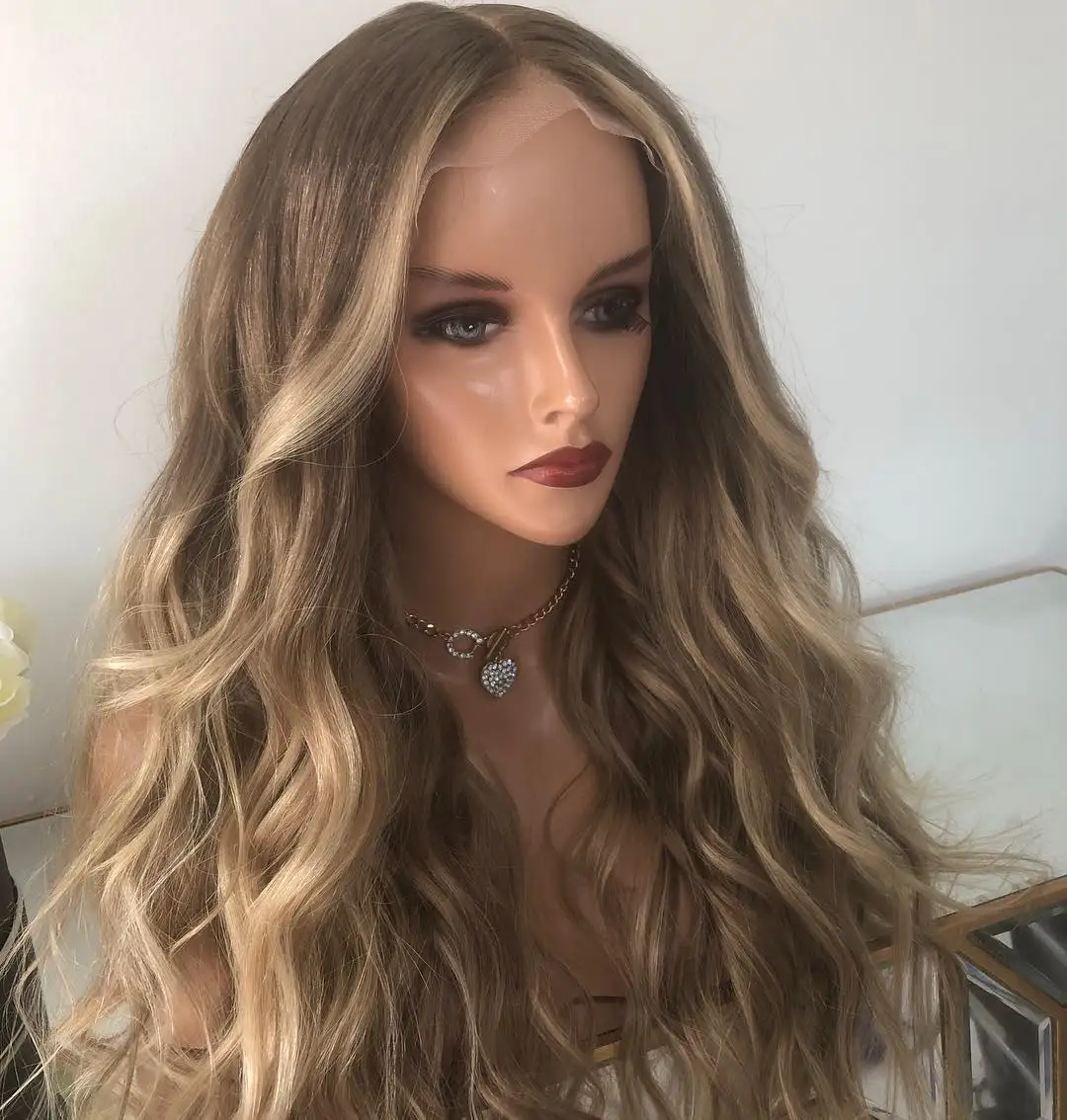 Synthetic Blonde Brown Wig Free Part Blonde Streaks Synthetic Glueless Wig Body Wave Wig High Quality Natural Soft Hairline Wig
Synthetic Blonde Brown Wig Free Part Blonde Streaks Synthetic Glueless Wig Body Wave Wig High Quality Natural Soft Hairline Wig