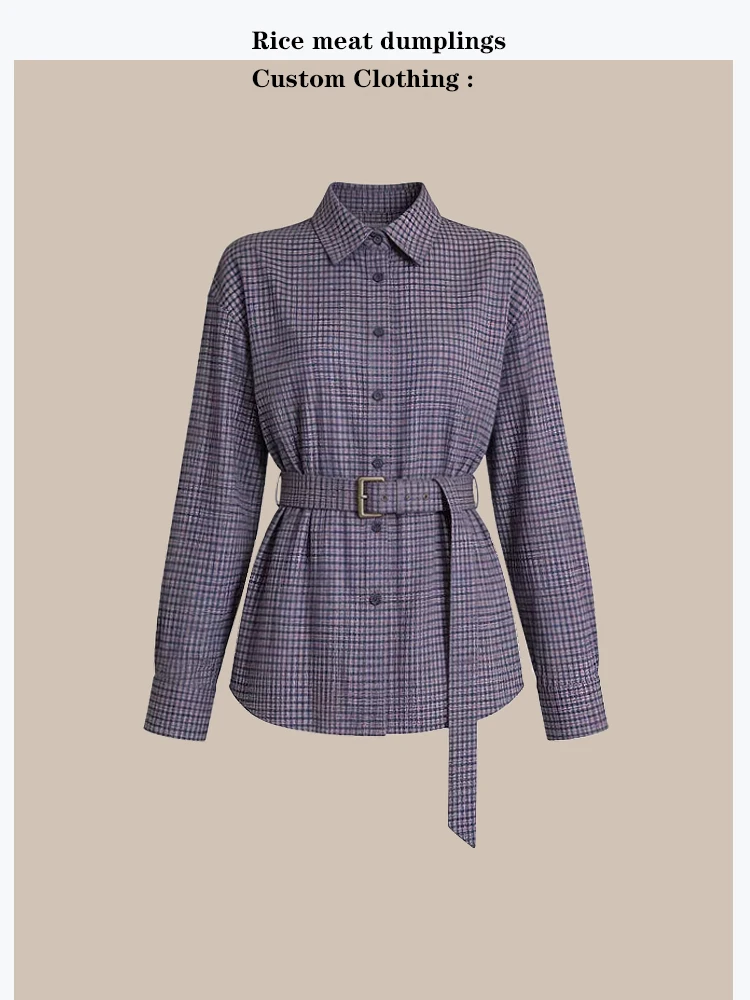 Loose Long Sleeve Purple Plaid Shirt Korean Style Spring Summer Sun Protection Outerwear Women's Casual Fashion Cotton Blend
Loose Long Sleeve Purple Plaid Shirt Korean Style Spring Summer Sun Protection Outerwear Women's Casual Fashion Cotton Blend