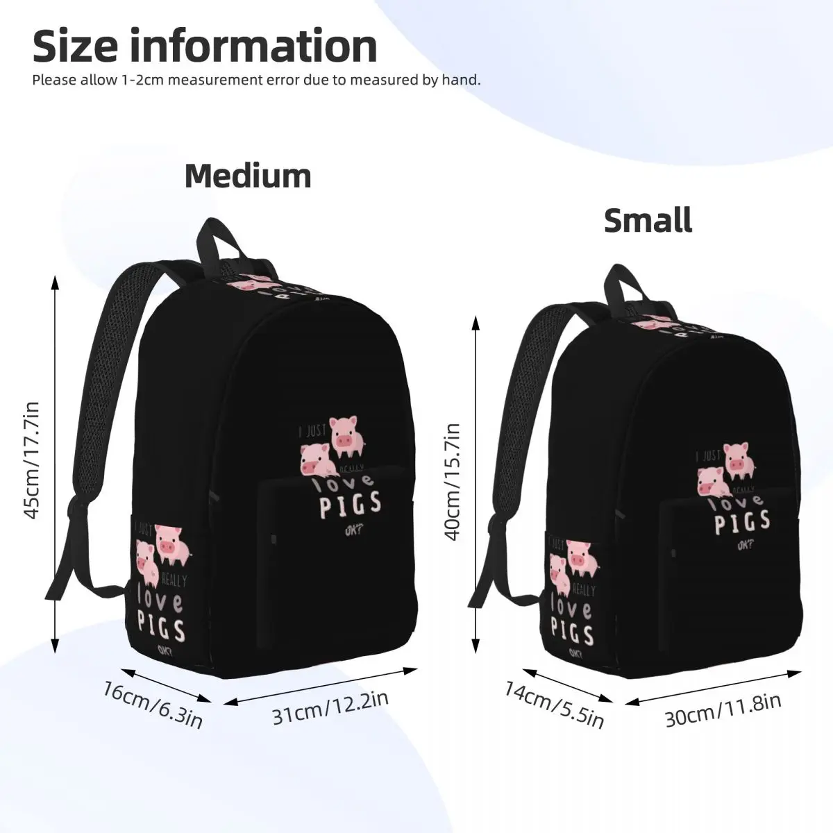 Funny Pigs For Pig Lovers Student Backpack School Bag Hiking Travel Daypack for Boys Girls Bookbag Shoulder Bags
Funny Pigs For Pig Lovers Student Backpack School Bag Hiking Travel Daypack for Boys Girls Bookbag Shoulder Bags