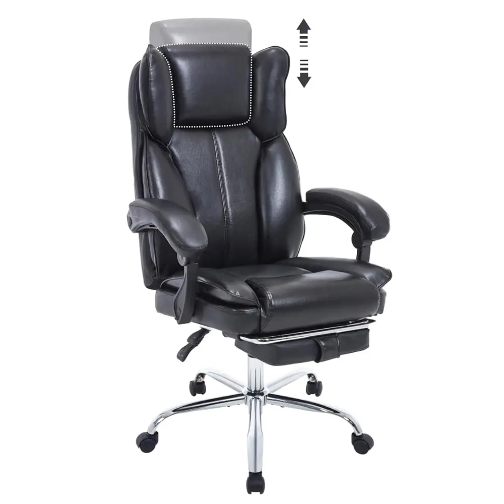 Big And Tall Executive Office Chair With Retractable Footrest And Adjustable Headrest, Ergonomic High-Ba Leather Computer Chair
Big And Tall Executive Office Chair With Retractable Footrest And Adjustable Headrest, Ergonomic High-Ba Leather Computer Chair