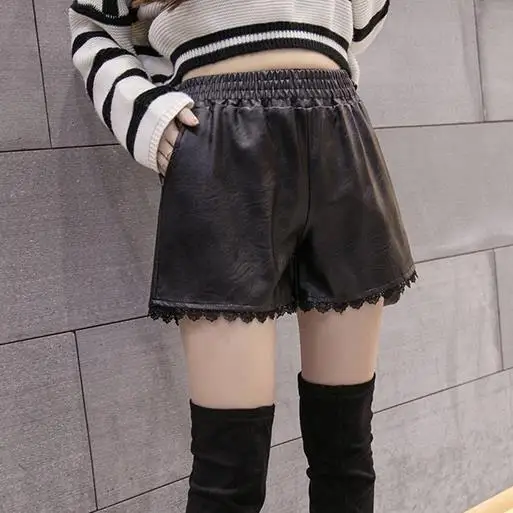 New High Waist Solid Color Shorts Wide Leg Leather Shorts Autumn Winter Korean Loose High Street Lace Sexy Women Shorts T433
New High Waist Solid Color Shorts Wide Leg Leather Shorts Autumn Winter Korean Loose High Street Lace Sexy Women Shorts T433