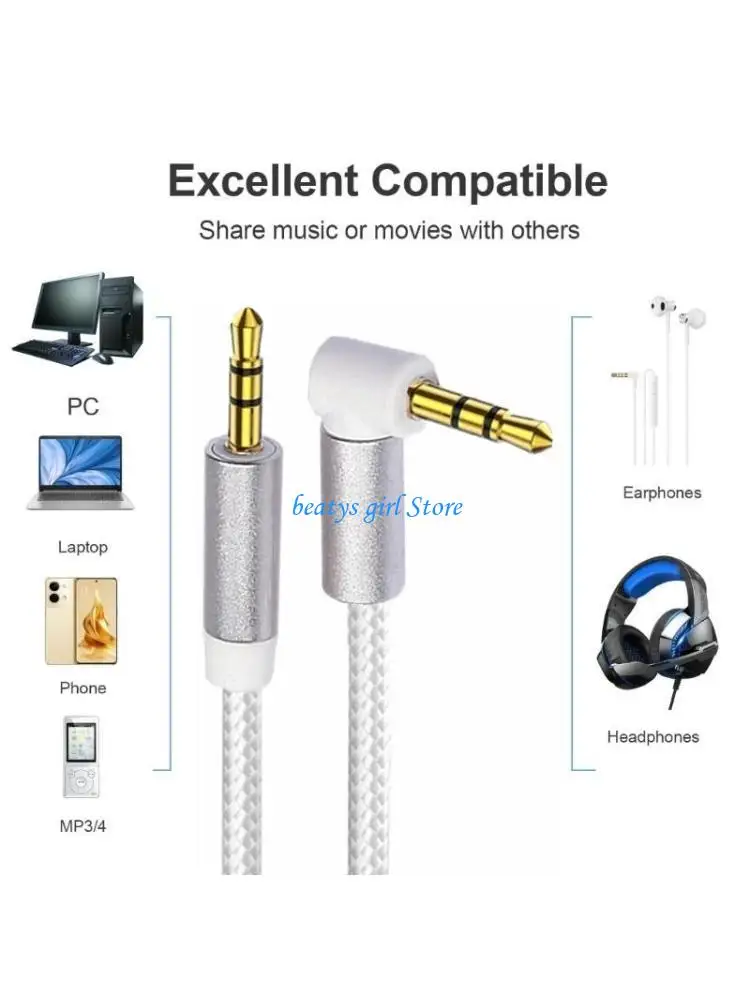 C7AB Male to Male Connector Earphone Wire Line 3.5mm AUX Cable 90 Degree Auxiliary Aux Cord for Amplifiers
C7AB Male to Male Connector Earphone Wire Line 3.5mm AUX Cable 90 Degree Auxiliary Aux Cord for Amplifiers