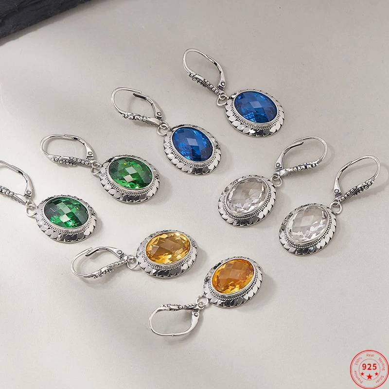 S925 Sterling Silver Charms Drop Earrings for Women New Fashion Oval Tangent Plane Crystal Zircon Ear Dop Jewelry Free Shipping
S925 Sterling Silver Charms Drop Earrings for Women New Fashion Oval Tangent Plane Crystal Zircon Ear Dop Jewelry Free Shipping