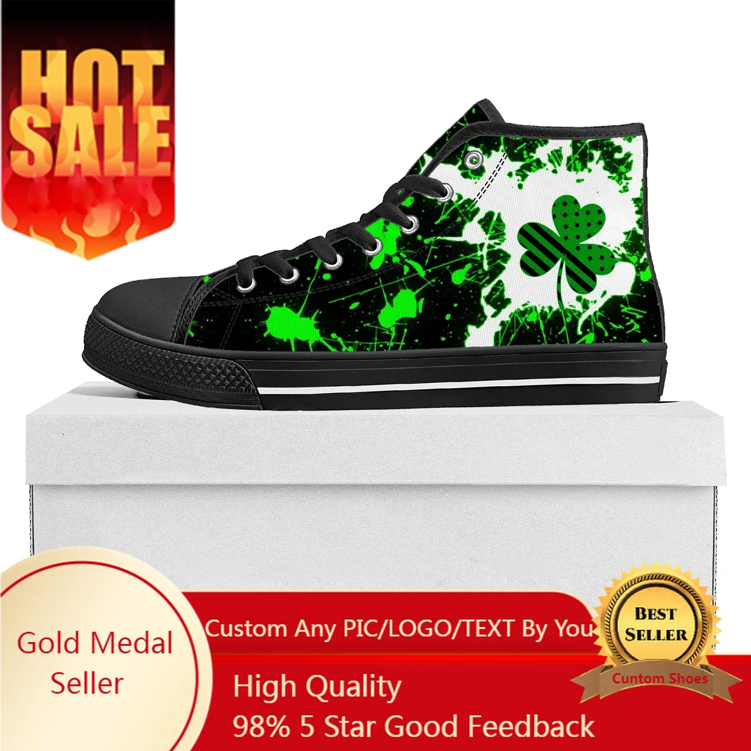 Lucky Shamrock High Top High Quality Sneakers St Patricks Day Mens Womens Teenager Canvas Sneaker Custom Shoe Couple Shoes
Lucky Shamrock High Top High Quality Sneakers St Patricks Day Mens Womens Teenager Canvas Sneaker Custom Shoe Couple Shoes