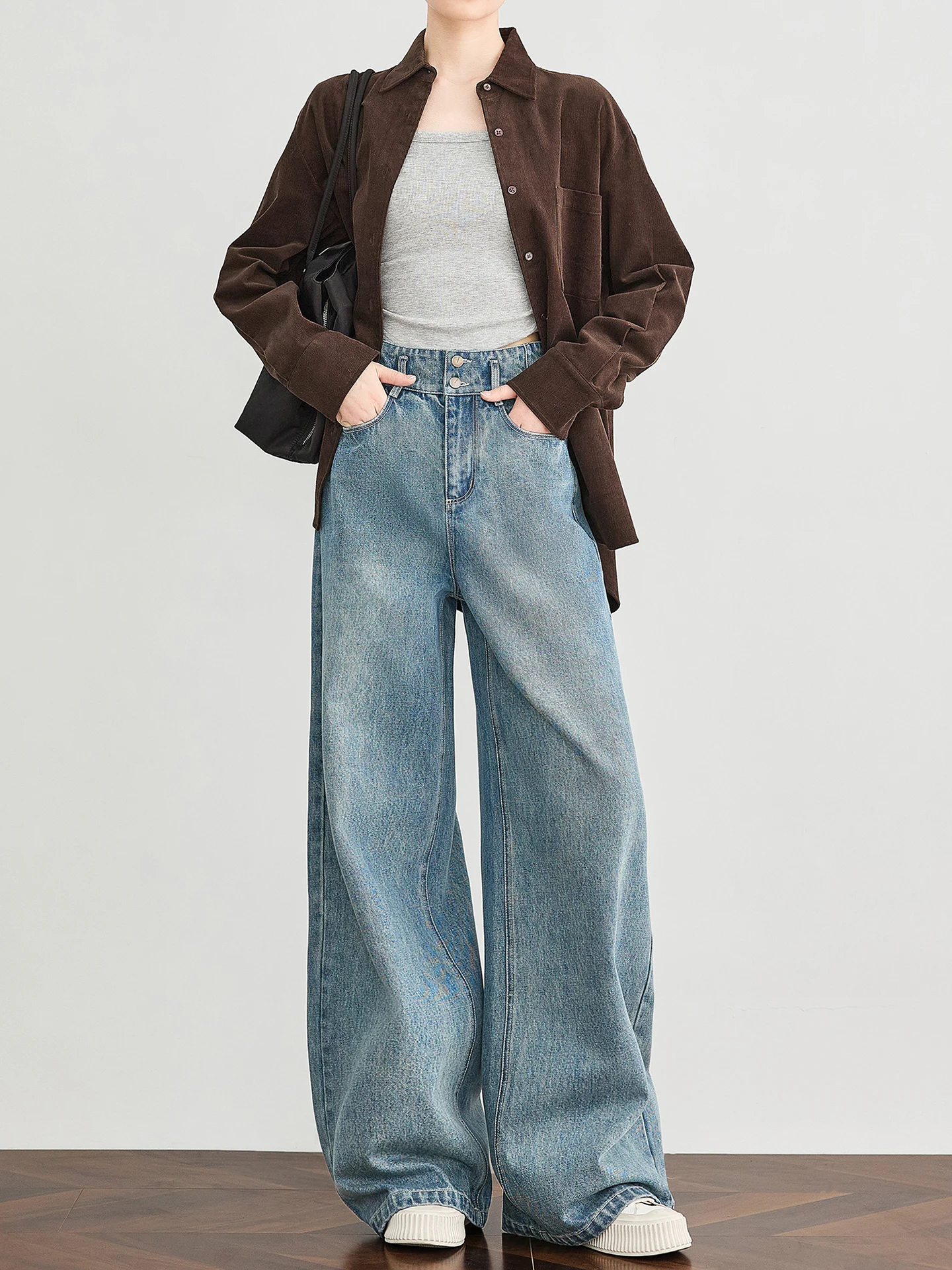 Джинсы TUMPUS с высокой талией, широкими штанинами, винтажные, прямого кроя, в пол, с эффектом похудения, светло-голубые, повседневные, из хлопкового денима
Джинсы TUMPUS с высокой талией, широкими штанинами, винтажные, прямого кроя, в пол, с эффектом похудения, светло-голубые, повседневные, из хлопкового денима