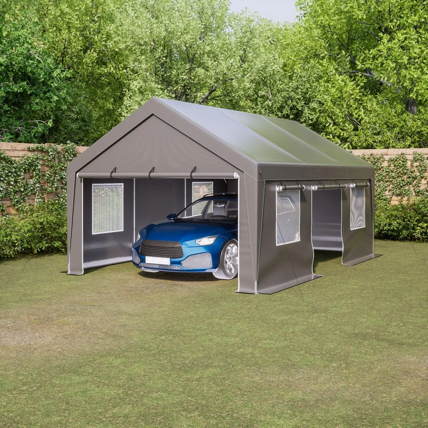 Carport, 13x20 ft Heavy Duty Carport Canopy with Removable Sidewalls and Doors, Portable Garage with Roll-up Ventilated Windows
Carport, 13x20 ft Heavy Duty Carport Canopy with Removable Sidewalls and Doors, Portable Garage with Roll-up Ventilated Windows