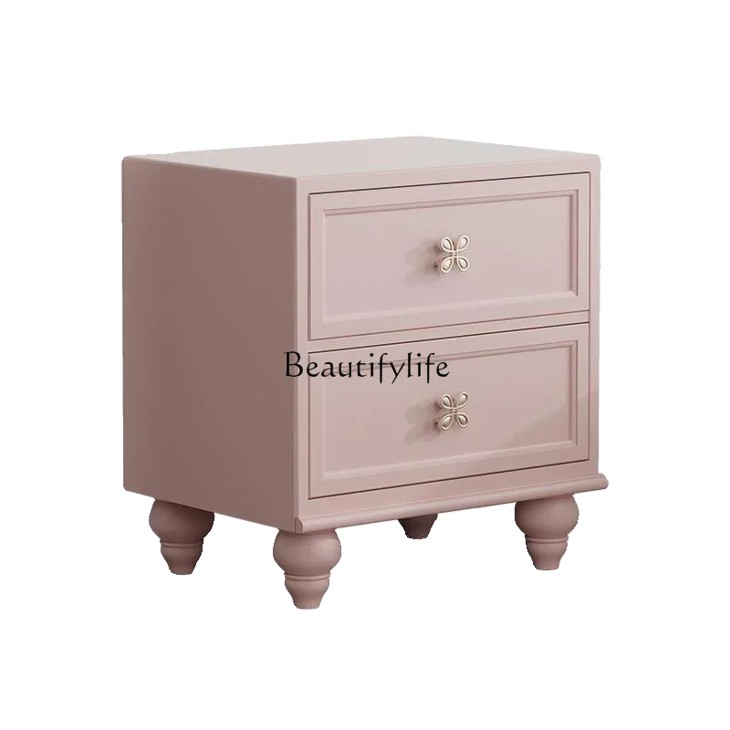 1French pink bedside table corner few solid wood two chest cabinet American bedroom bedside table
1French pink bedside table corner few solid wood two chest cabinet American bedroom bedside table