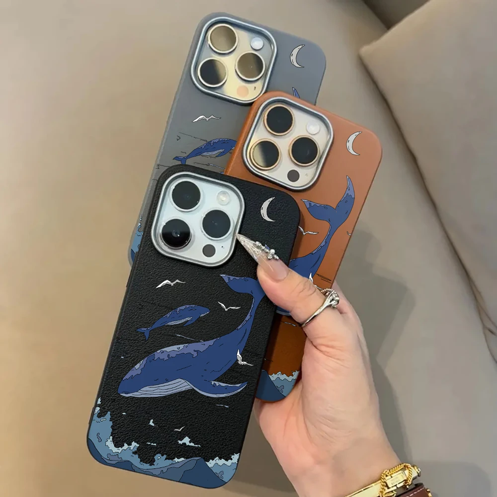 Luxury Cute Cartoon Whale Case For iPhone 17 Pro Max 16 15 14 Pro Max 13 12 11 Pro 8 Plus Leather Texture Retro ShockProof Cover
Luxury Cute Cartoon Whale Case For iPhone 17 Pro Max 16 15 14 Pro Max 13 12 11 Pro 8 Plus Leather Texture Retro ShockProof Cover
