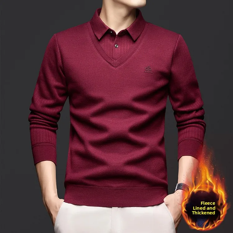 Men's Thiened Fce Lined Knitted irt Collar Sweater One-Piece Velvet Winter Knitwear Faion Urban Commute Casual Wear
Men's Thiened Fce Lined Knitted irt Collar Sweater One-Piece Velvet Winter Knitwear Faion Urban Commute Casual Wear