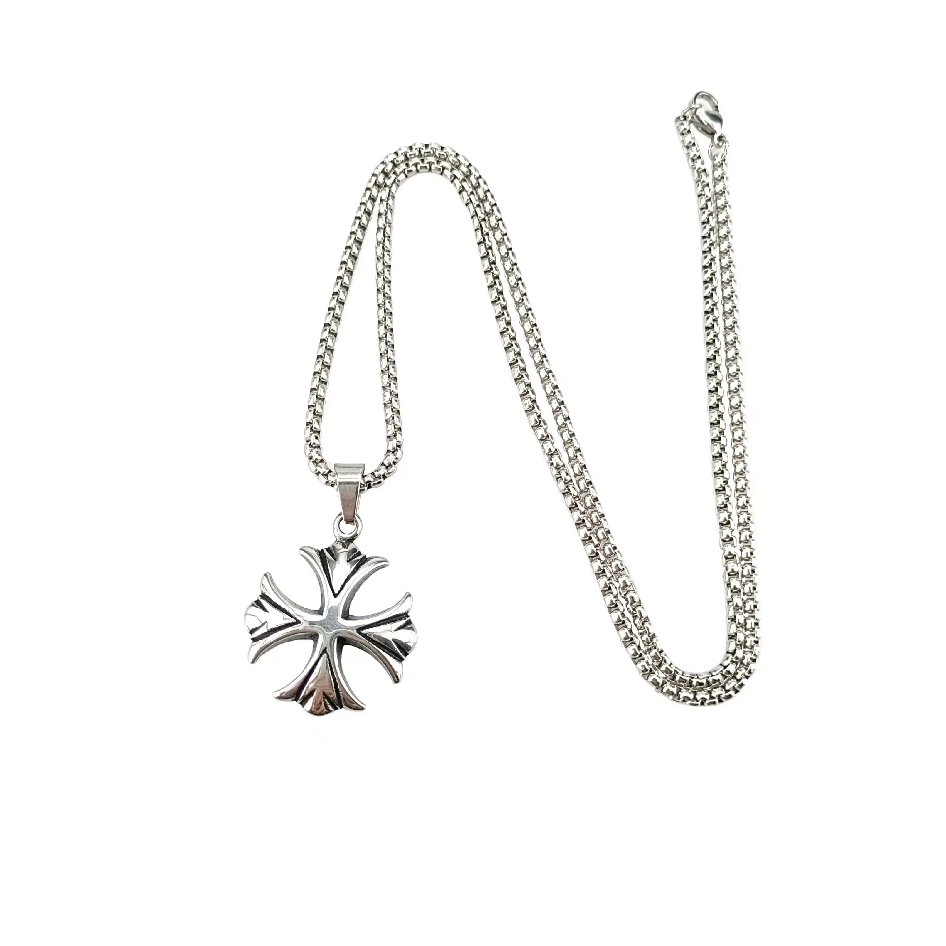 316L Stainless Steel Gothic Cross Pendant Necklace 60cm Silver Chain Unisex Punk Jewelry for Men Women
316L Stainless Steel Gothic Cross Pendant Necklace 60cm Silver Chain Unisex Punk Jewelry for Men Women