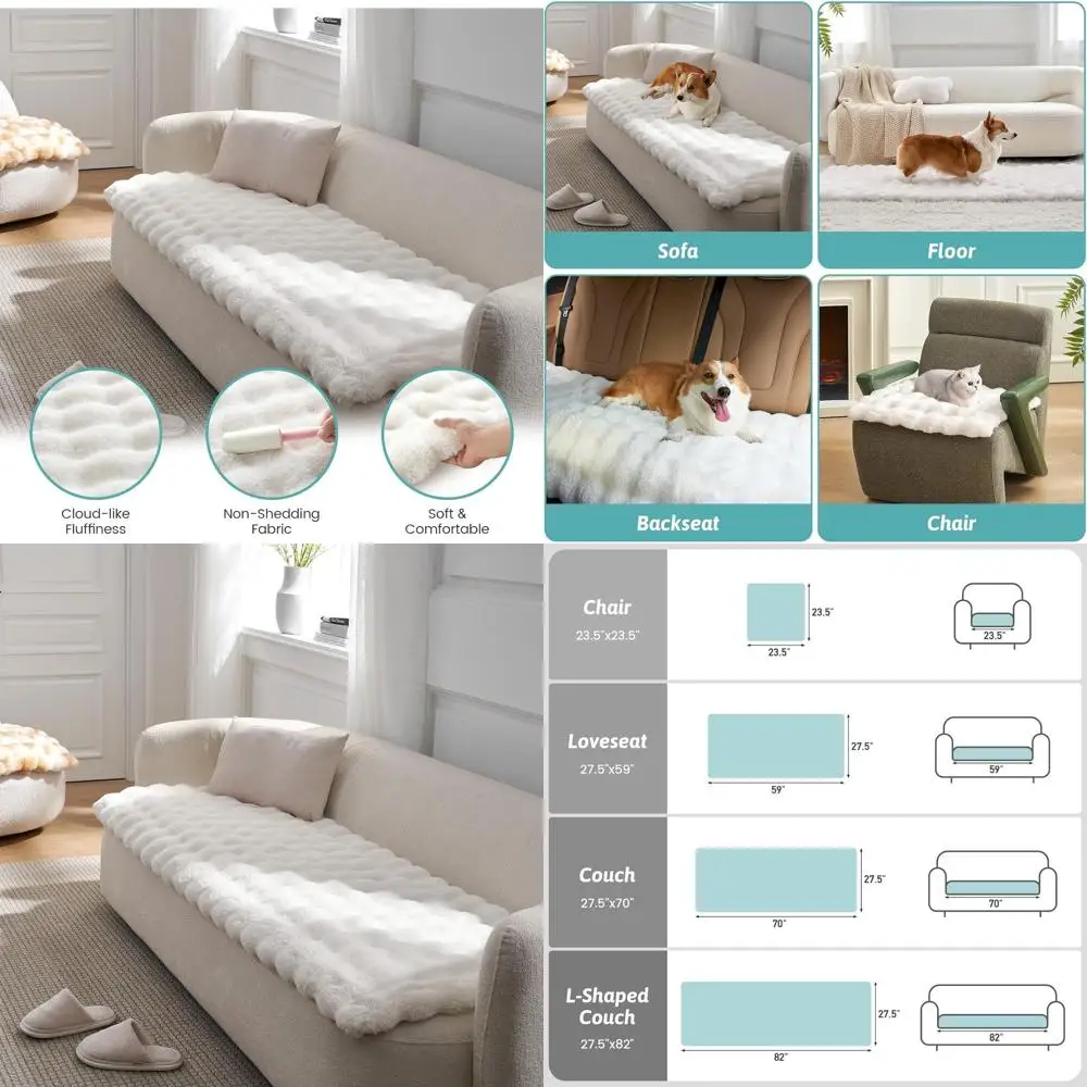 Washable Soft Faux Fur Couch Cover for Dogs, Car Seat Protector, Liquid-Proof Cat Mat, Anti-Slip Pad for Dresser, 27.5x82.5 in,
Washable Soft Faux Fur Couch Cover for Dogs, Car Seat Protector, Liquid-Proof Cat Mat, Anti-Slip Pad for Dresser, 27.5x82.5 in,