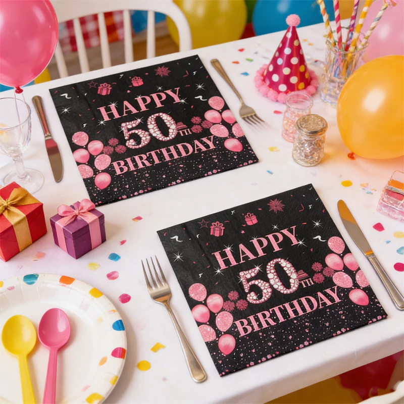 30th 40th 50th 60th Birthday Decor Rose Gold black Napkins Adult Men Ladies Happy Birthday Party Anniversary Decor Napkin
30th 40th 50th 60th Birthday Decor Rose Gold black Napkins Adult Men Ladies Happy Birthday Party Anniversary Decor Napkin